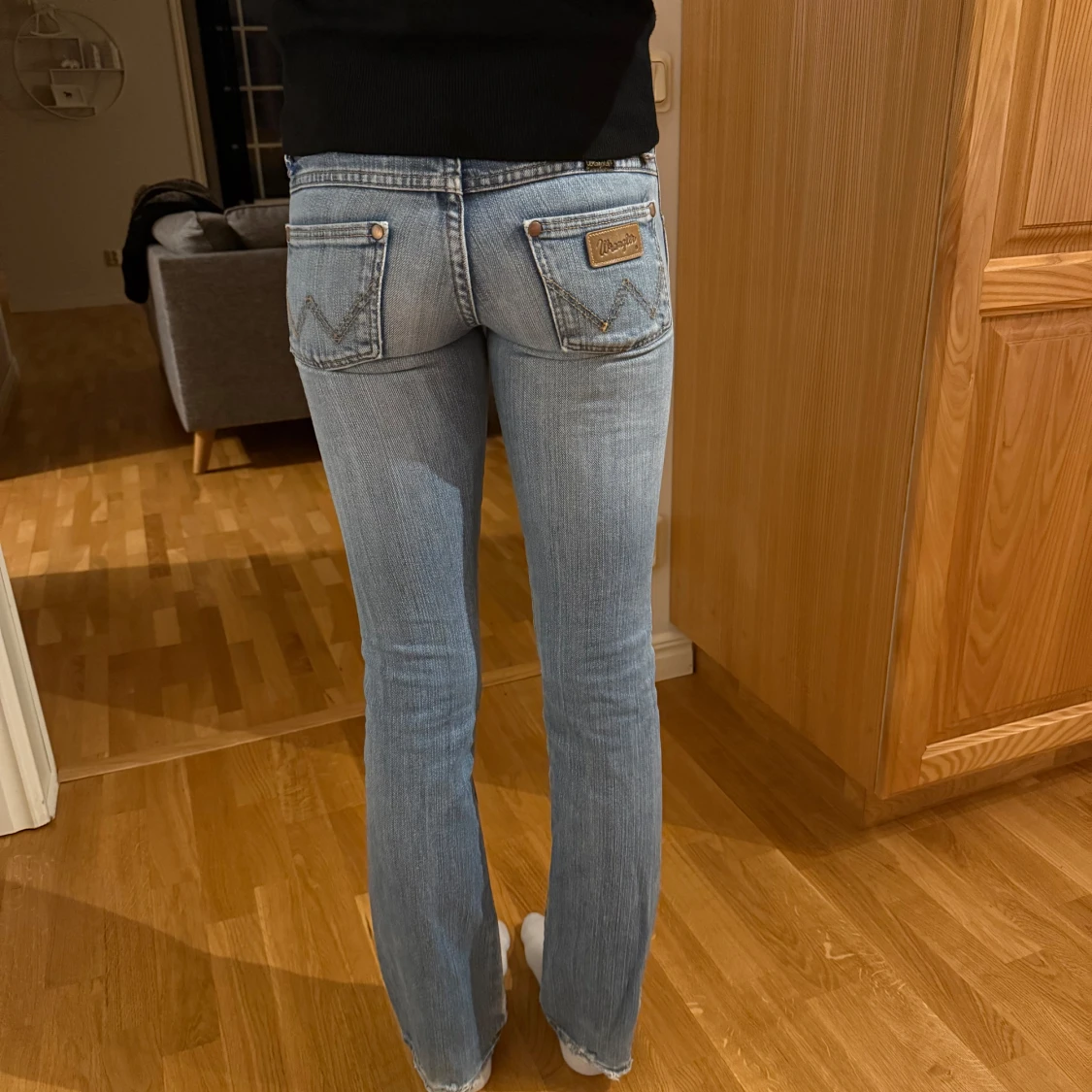 Blå wagler jeans - 90