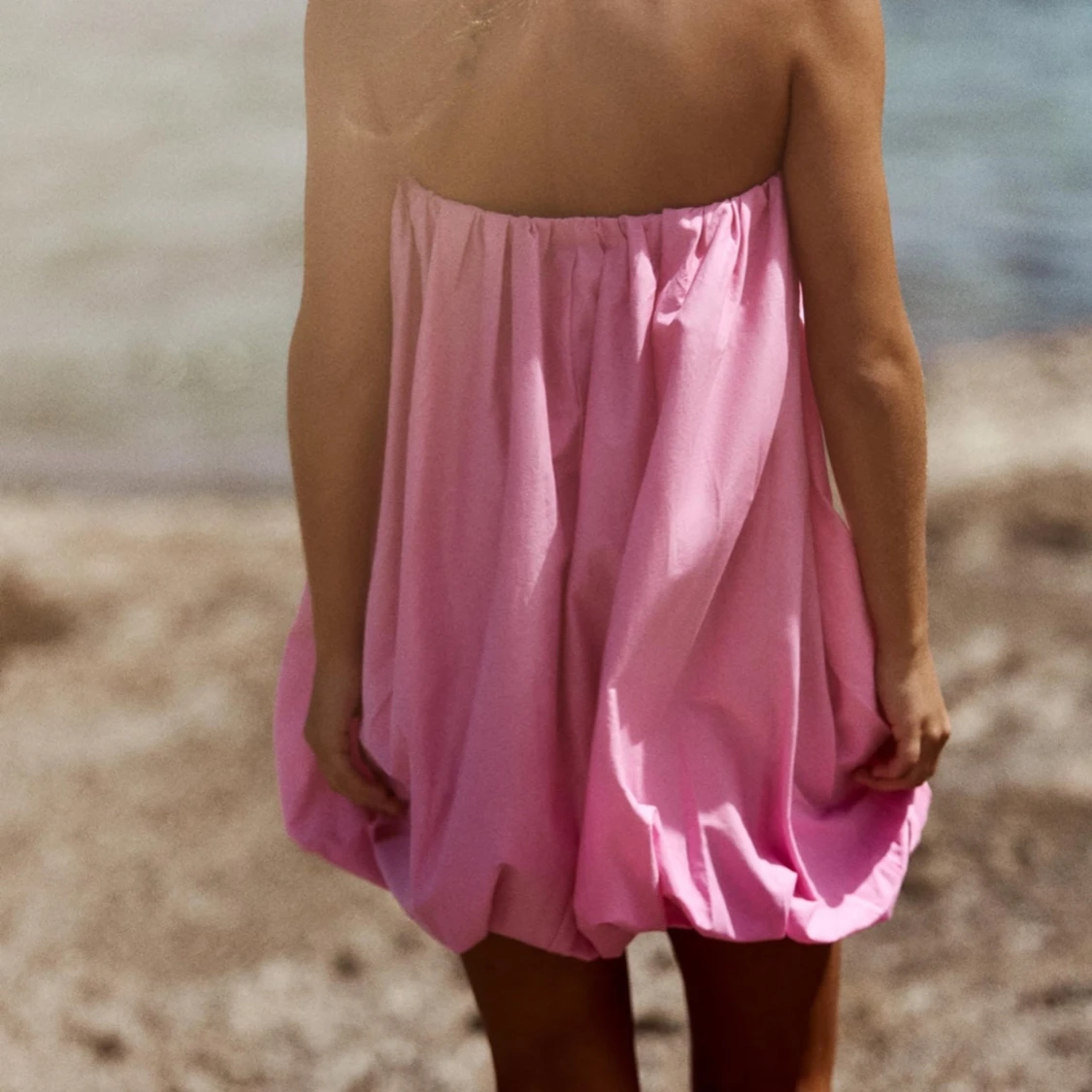 Rosa puff klänning  - 91