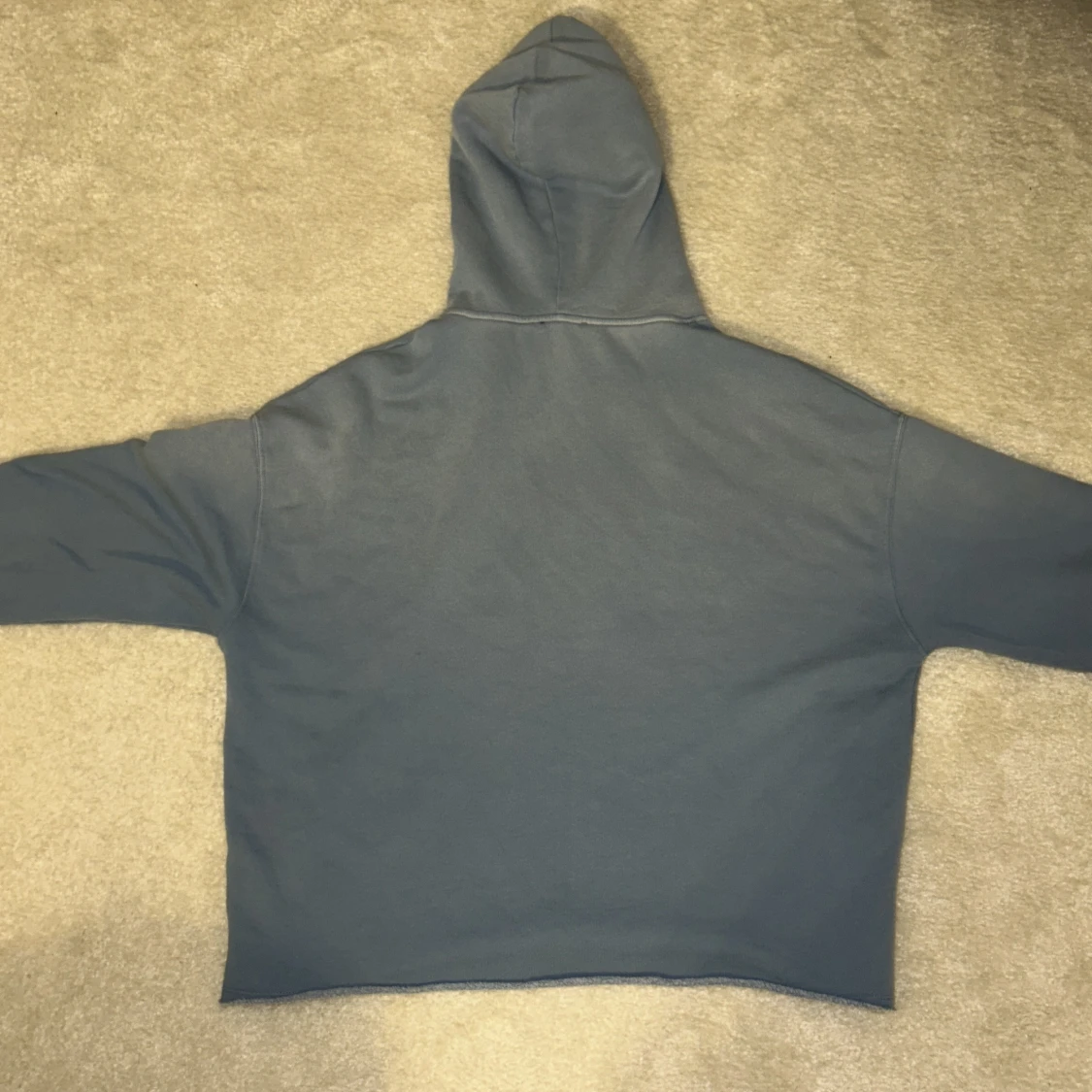 Blå hoodie med tryck - 1