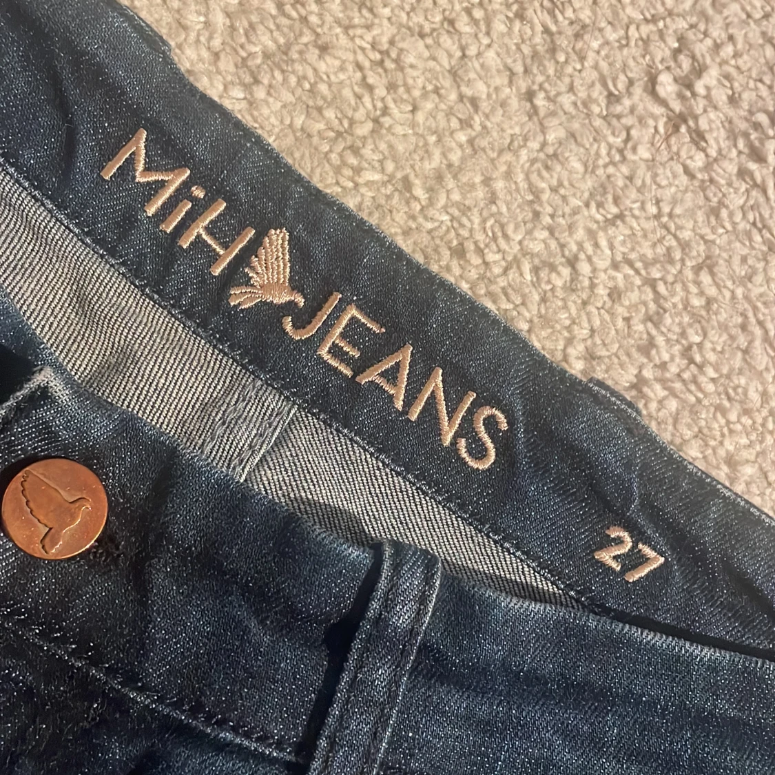 Mörkblå bootcut jeans - 91