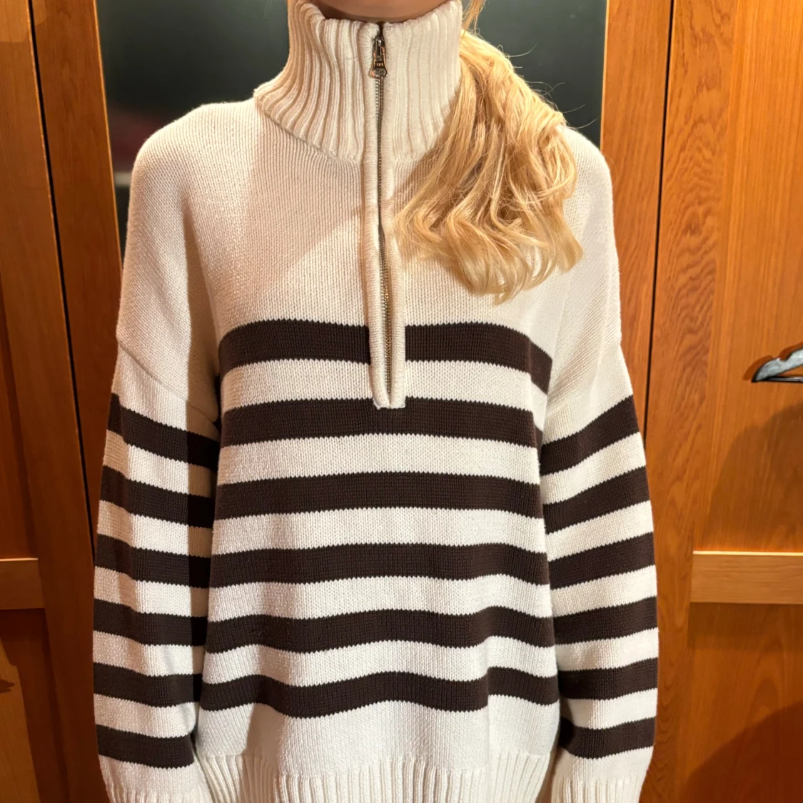 Half zip-tröja med polo