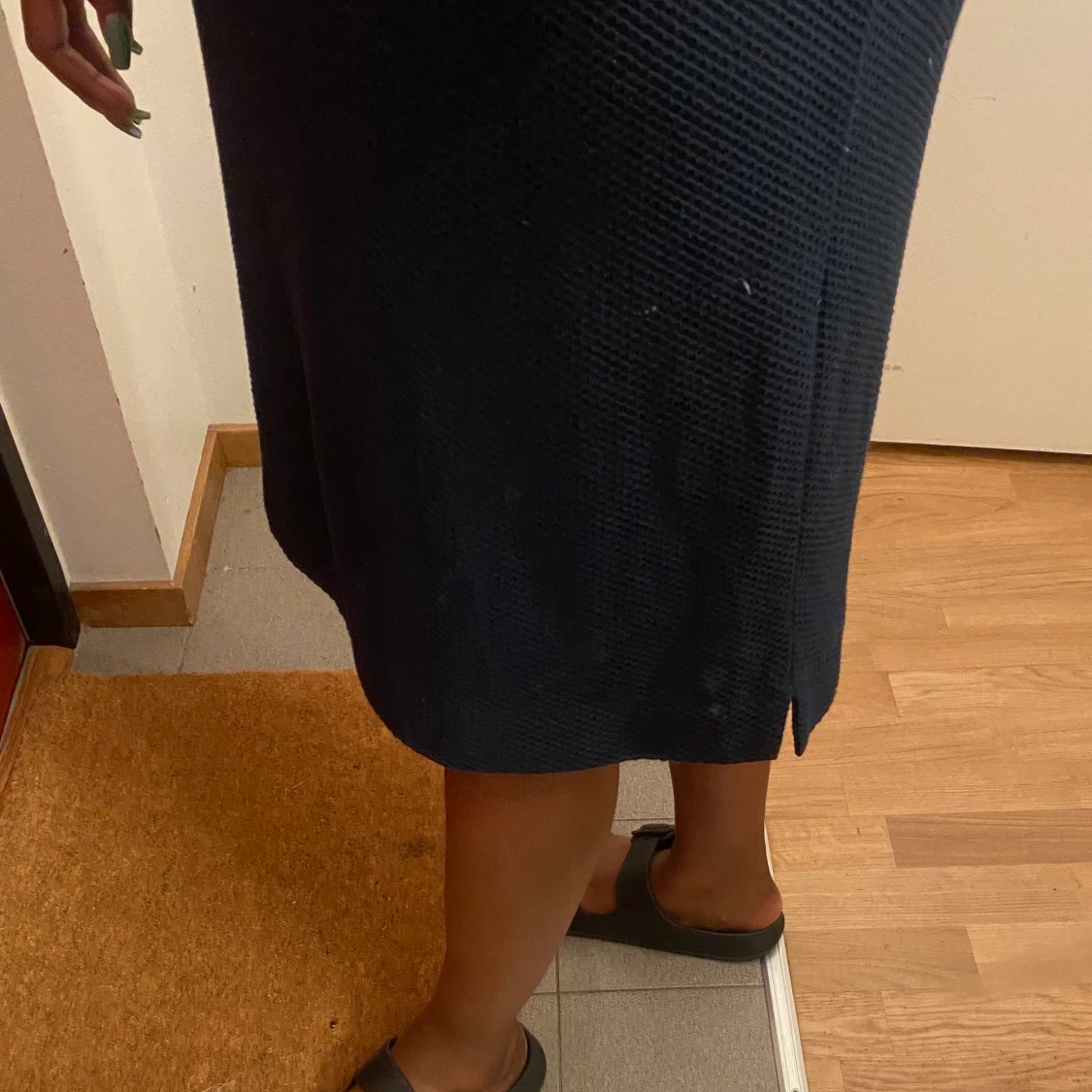 Lång blå klänning storlek L  - 91