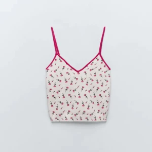 Stickad topp Zara - Helt ny stickad topp med blommiga detaljer från Zara