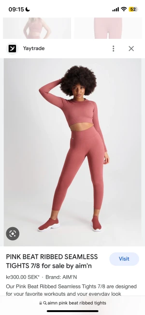 Träningstights AIMN - Ribbade träningstights från AIMN. Endast använda en gång, säljs då de är för stora!  66kr frakt tillkommer🤍