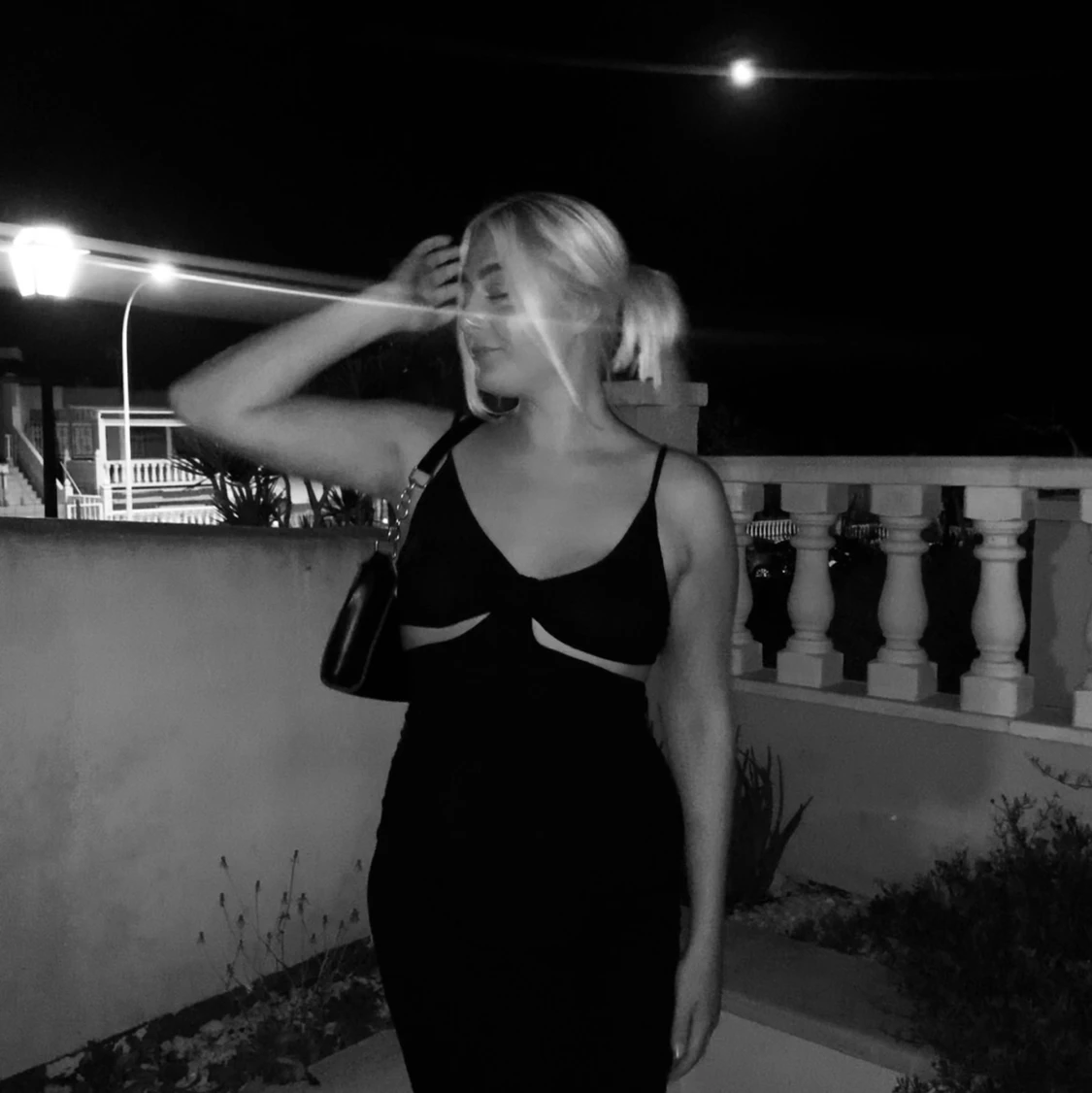 Svart långklänning, storlek M