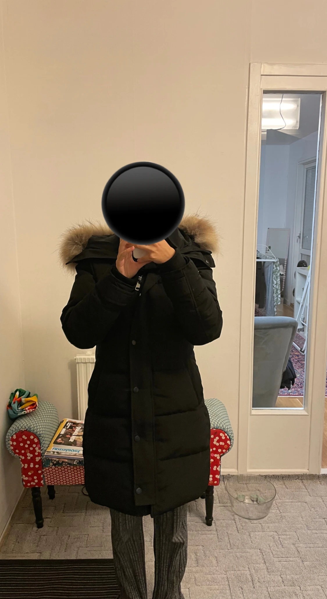 100% äkta pälsjacka i storlek M - 90