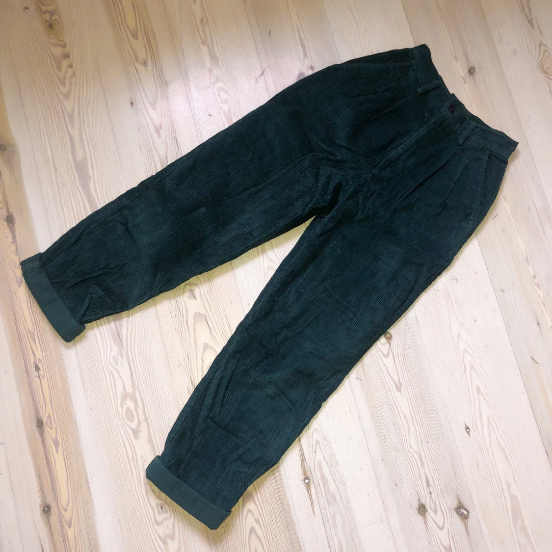 Vintage Mörkgröna Manchesterbyxor - 90