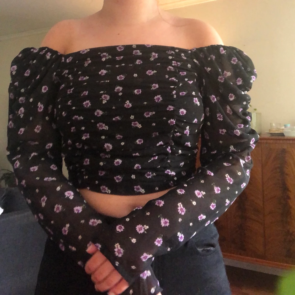 Blus med lila blommor!  - 90