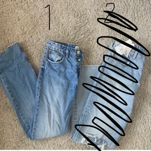 Olika jeans - Säljer massa snygga jeans💓 1&2 är Midrise straight leg. Resten är raka/lite utsvängda med slit. Olika märken. Pris varierar då vissa är använda och några helt oanvända. Skriv privat för info och pris om specifik byxa!🌸 125-200kr