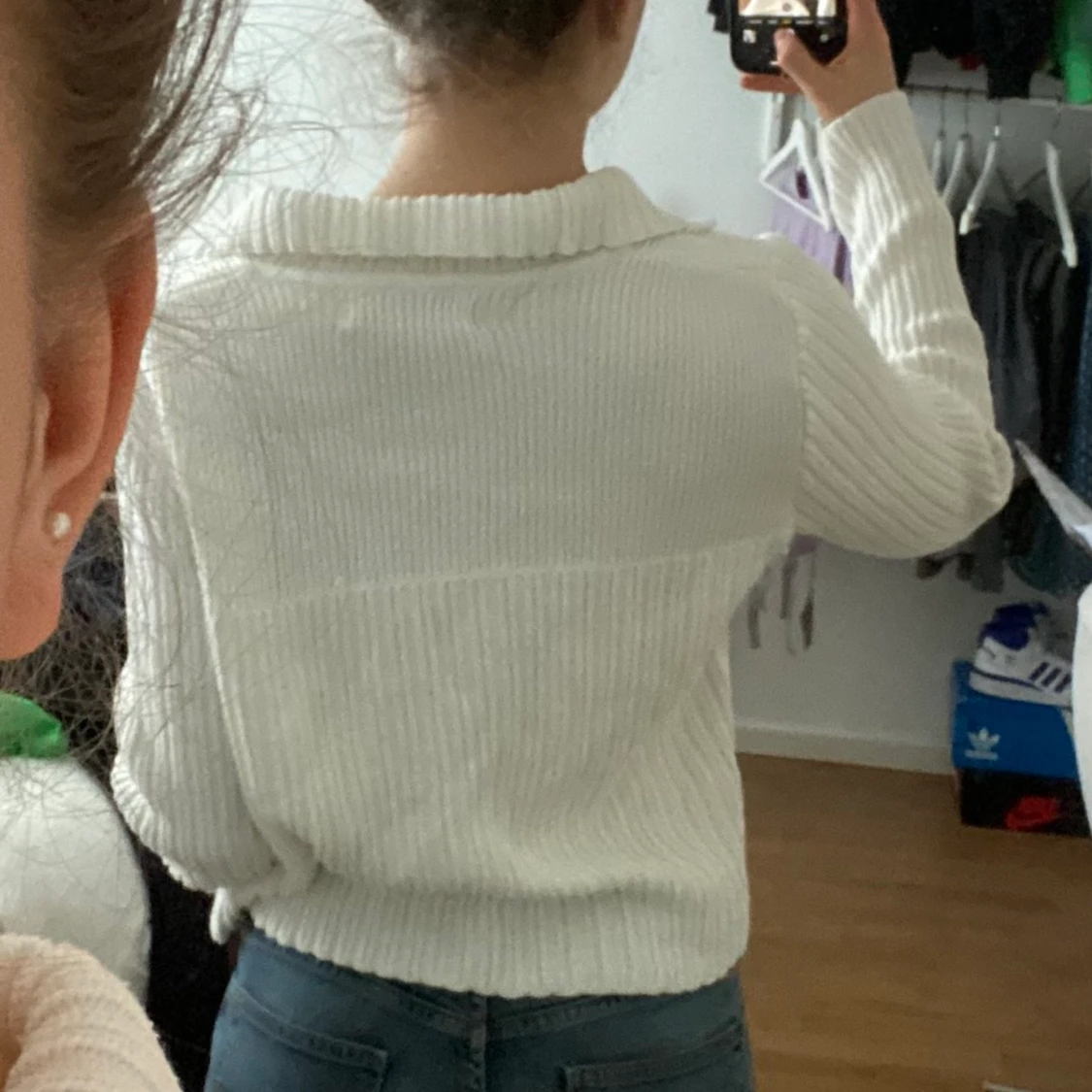 Vintage virkad cardigan/ zip up  - 91