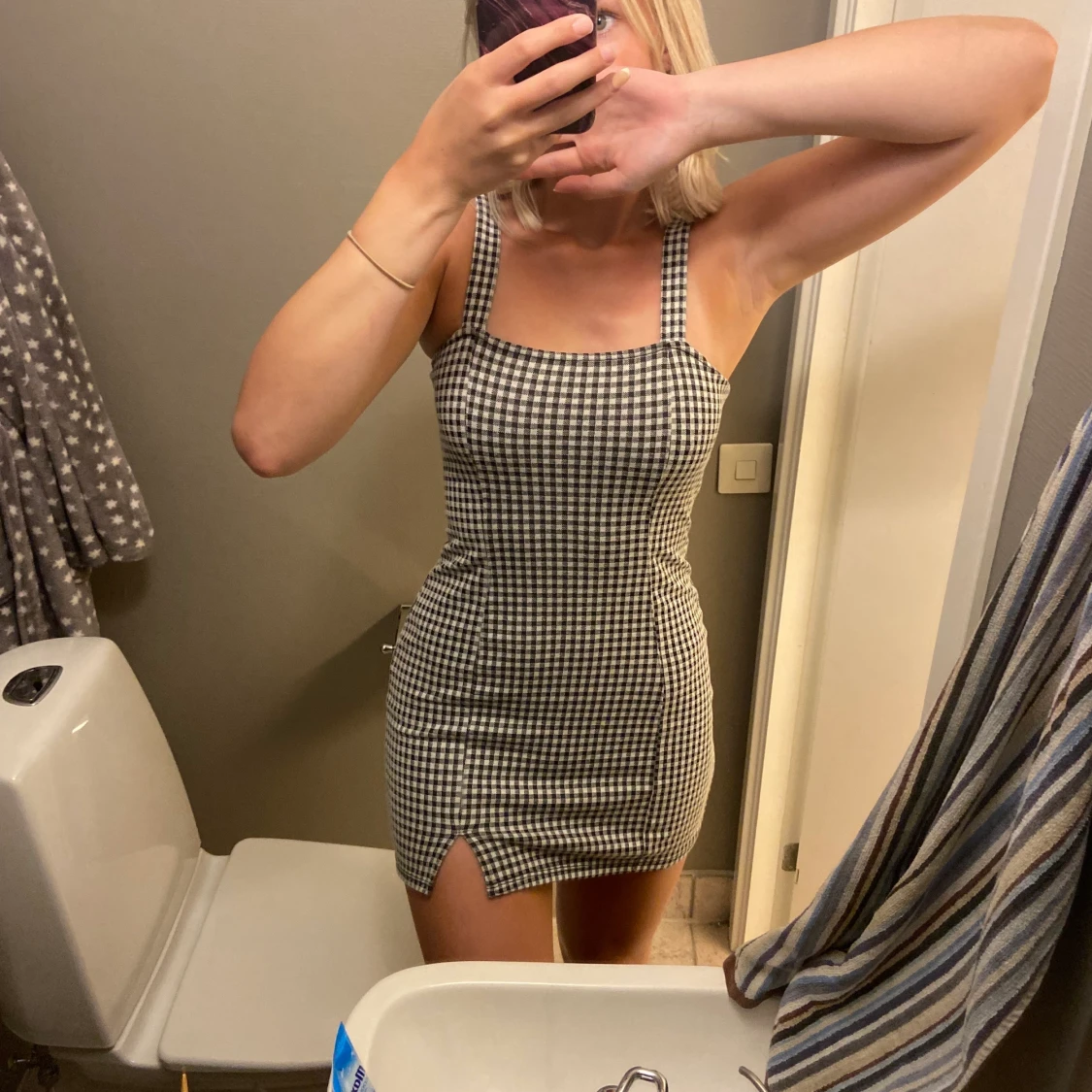 Rutig klänning  - 90