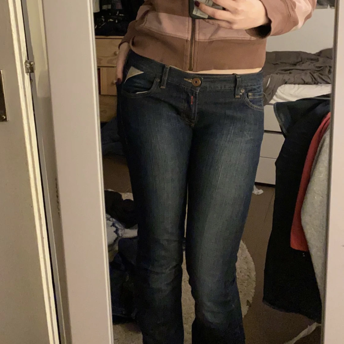 Lågmidjade bootcut jeans - 90