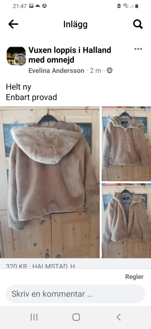 Helt ny Teddyjacka - Storlek medium Enbart provad Lite dåligt ljus på första bilden