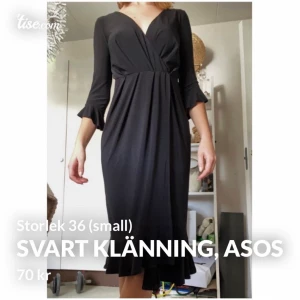 Svart klänning - Svart klänning, märket Asos  Knappt använd Lätt klänning, ganska tajt om armarna men mycket stretch i materialet.