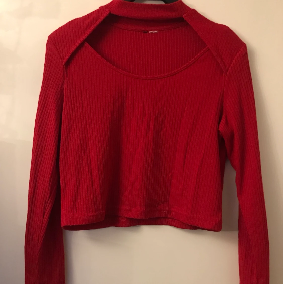 Långärmad röd tröja