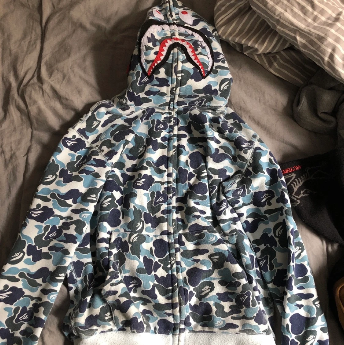 baby blue bape hoodie 
