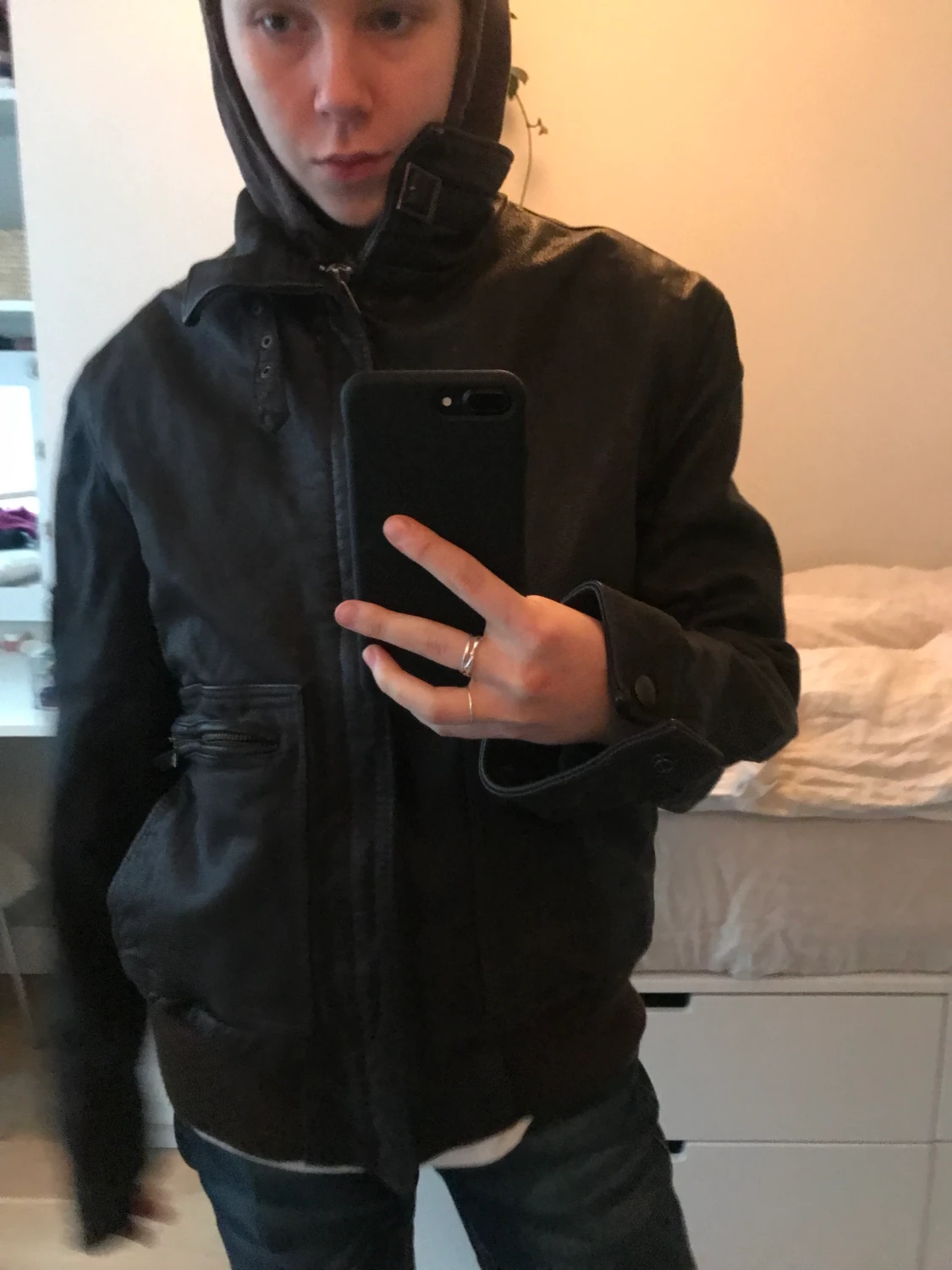 Von Dutch läder jacka