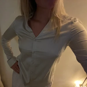 Glansig skjorta  - Glansig skjorta från Hm i en grå beige färg. Storlek 34. Aldrig använd🥂