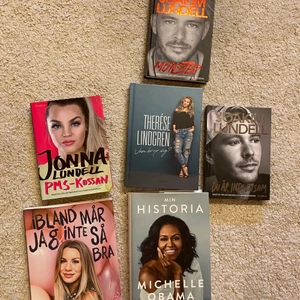 Böcker  - Du är innte ensam (blekt text för den stod i mitt fönster under en sommar. Därav priset) 50kr Monster 80kr Pms kossan 80kr Min historia 150kr Ibland när jag inte så bra 85kr Vem bryr sig? 90kr