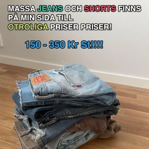 Billiga jeans och shorts  till vår och sommar  - Säljer massvis med billiga jeans och shorts  till sommaren och våren!!! Jätte bra kvalitet, fräscha och snygga. Lite dålig Photoshop på några av bilderna då bilden va för stor och jag inte hade så mycket tid! Snabba affärer = bättre priser 
