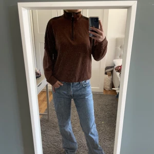 Zip-tröja - Orangebrun ziptröja, bra skick🧡🤎