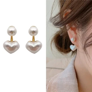 🩷Love pearl earrings - 🩵NEW 🩷 Alloy material 🩷 gold plated 🩷2mm size 🩷high quality plating color no fade 🫶📦 with jewerly box 