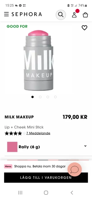 Milk makeup, lip+ cheek färg: rally - Milk makeup, lip+ cheek färg: rally. Endast testad med borste.