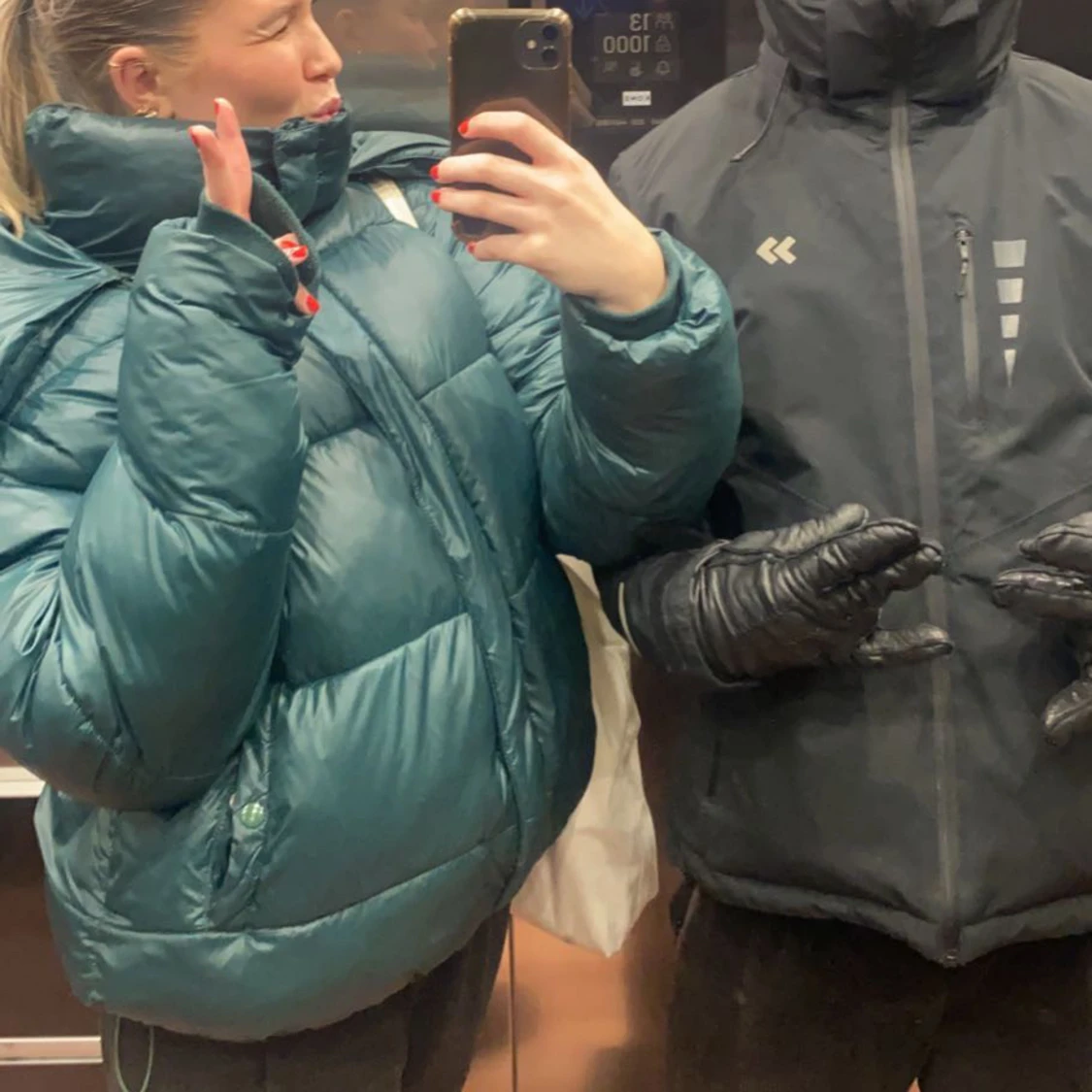 Grön bikbok pufferjacka  - 90