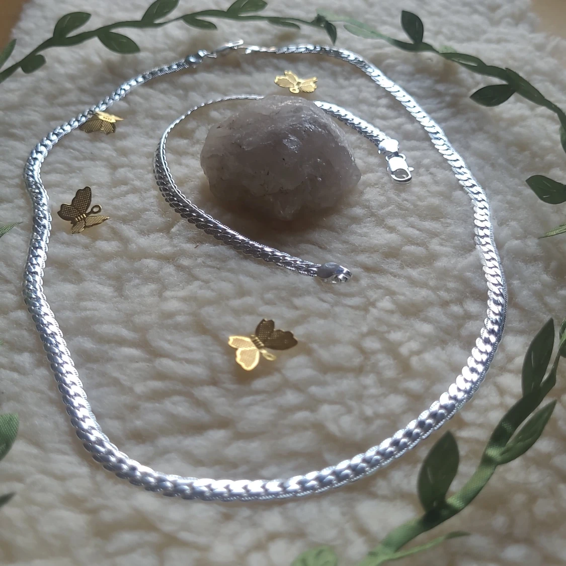 NYTT HALSBAND OCH ARMBAND I STERLING SILVER - 90