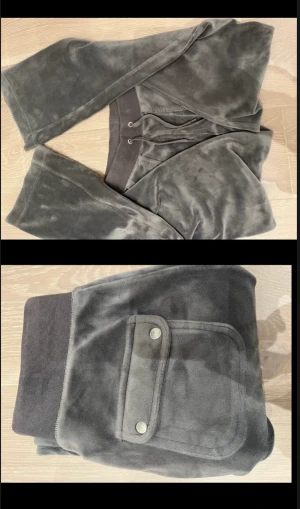 Juicy Couture BYTA/ SÄLJA  - Grå Juicy Couture byxor i storlek xxs , bra sick. Blev utloggad från mitt gamla konto! obs saknar silvergrejerna på snörerna!❤️