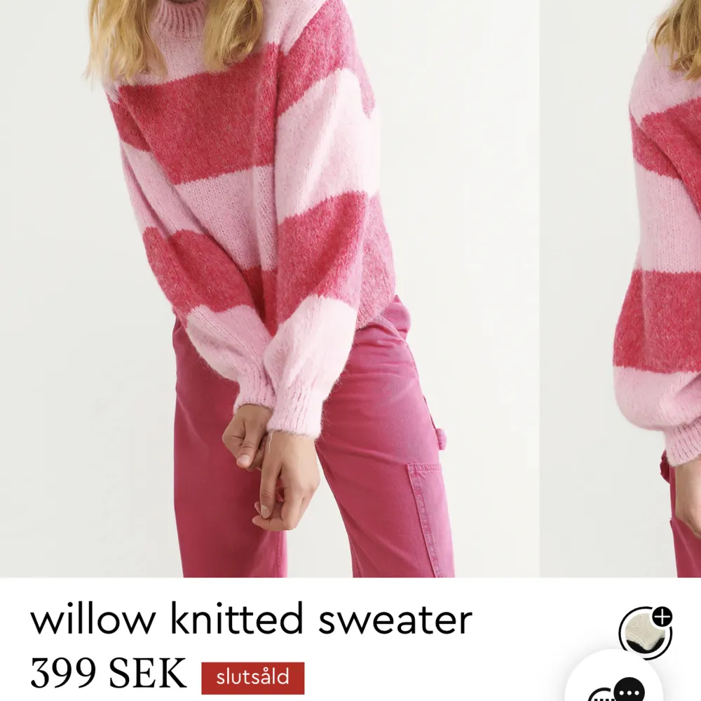 Rosa randig ”Willow knitted sweater” från Gina Tricot i strl XS💖 Gosigaste tröjan som inte alls är stickig! Kommer inte till användning, så den är i mycket bra skick🌷. Tröjor & Koftor.