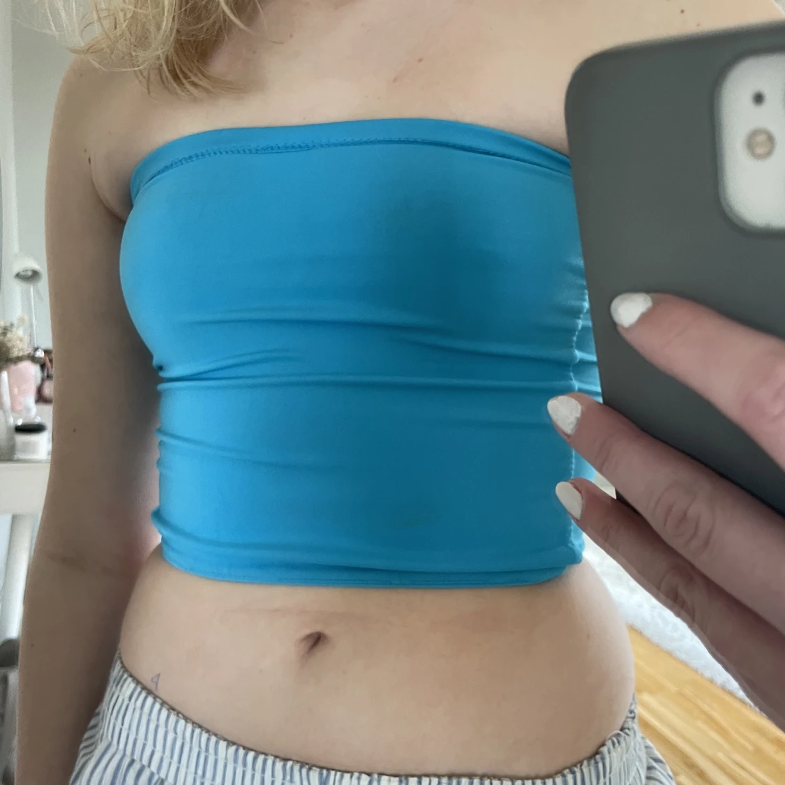 Blå Pul&bear tube topp 