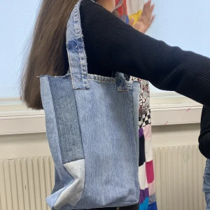 väska - handgjord jeanspåsväska