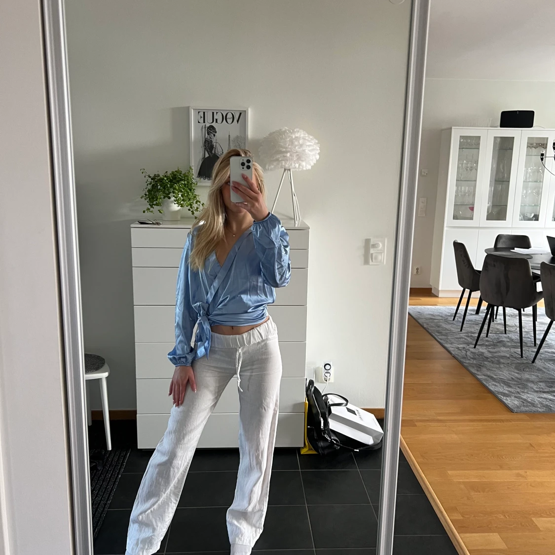 Blå siden blus - 90