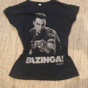 Bazinga t shirt (big bang theory) - En bäkväm tröja med tryck av sheldon cooper från big bang theory🫶Endast kontanter, mer frågor i dms‼️