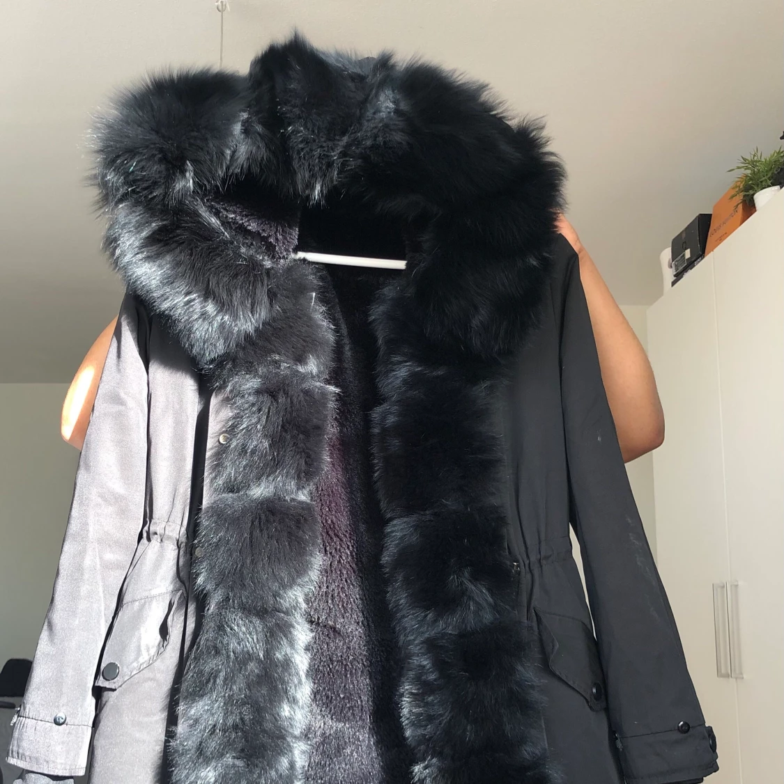 Parkajacka med äkta päls - 91