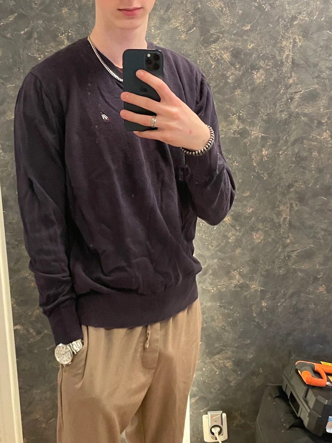 Mörkblå Collegetröja 