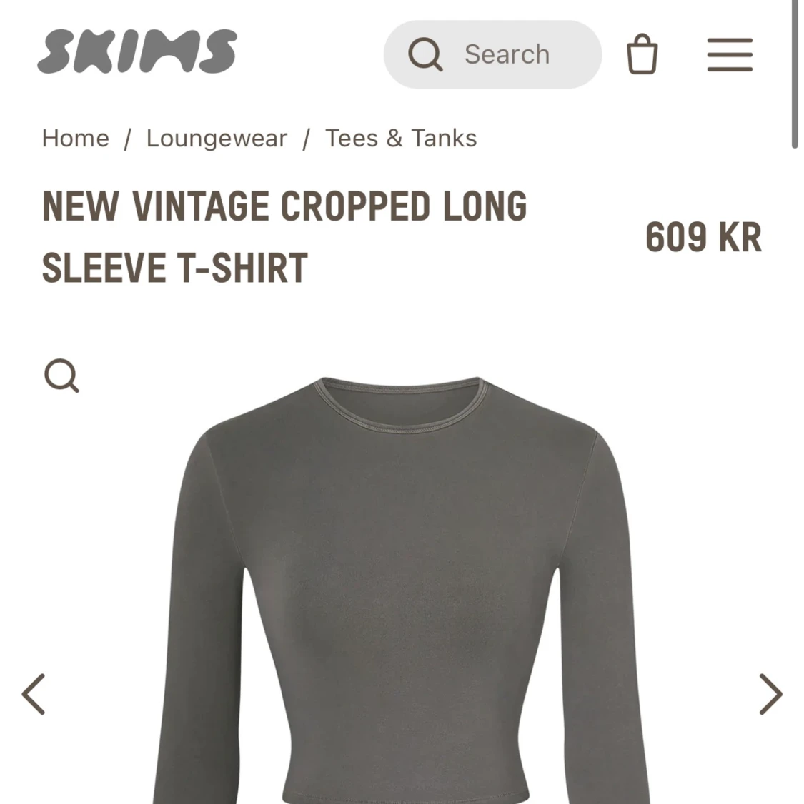 Skims New Vintage Cropped Long Sleeve T-shirt💘