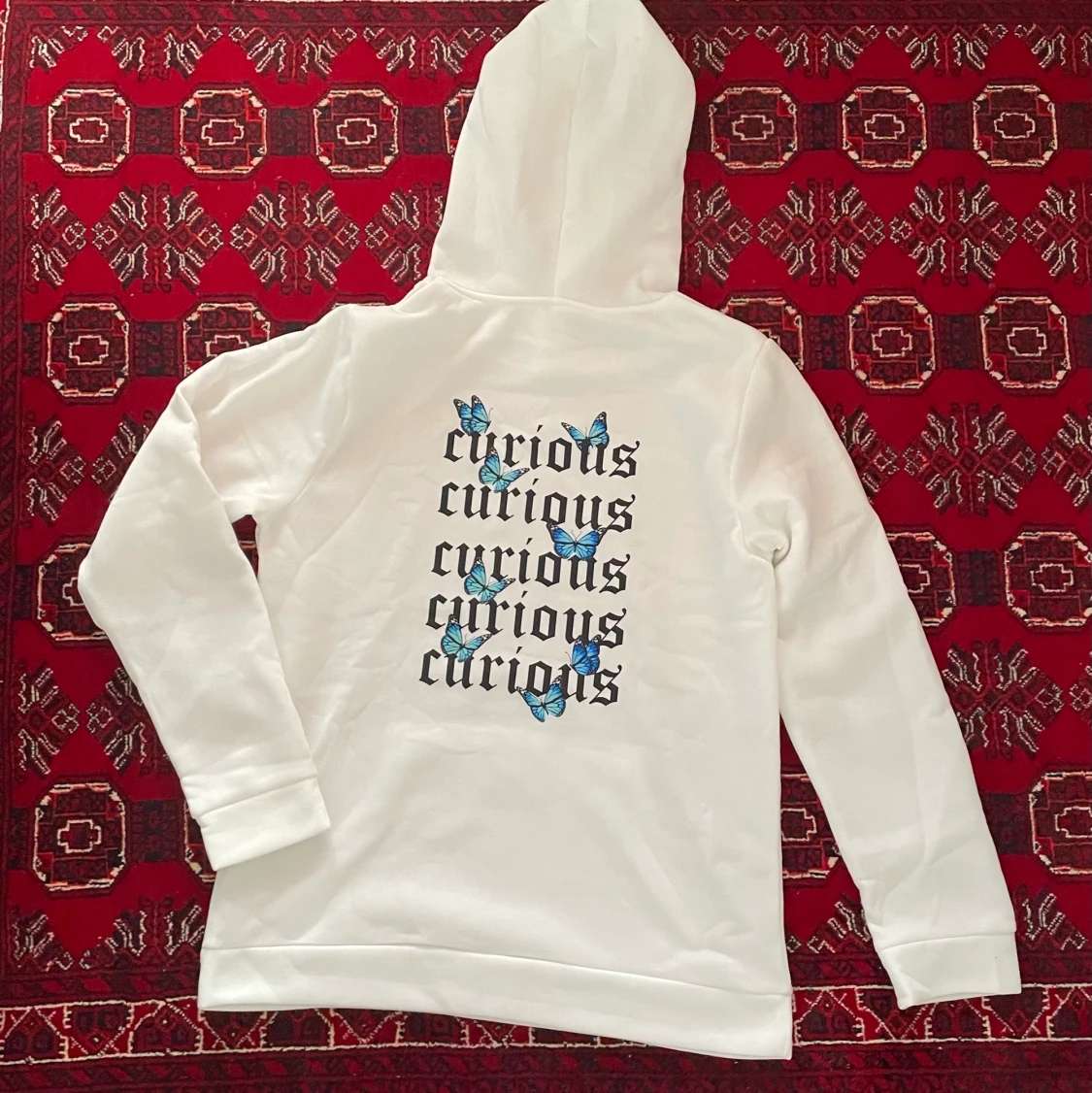 Vit hoddie sise M/L - 90