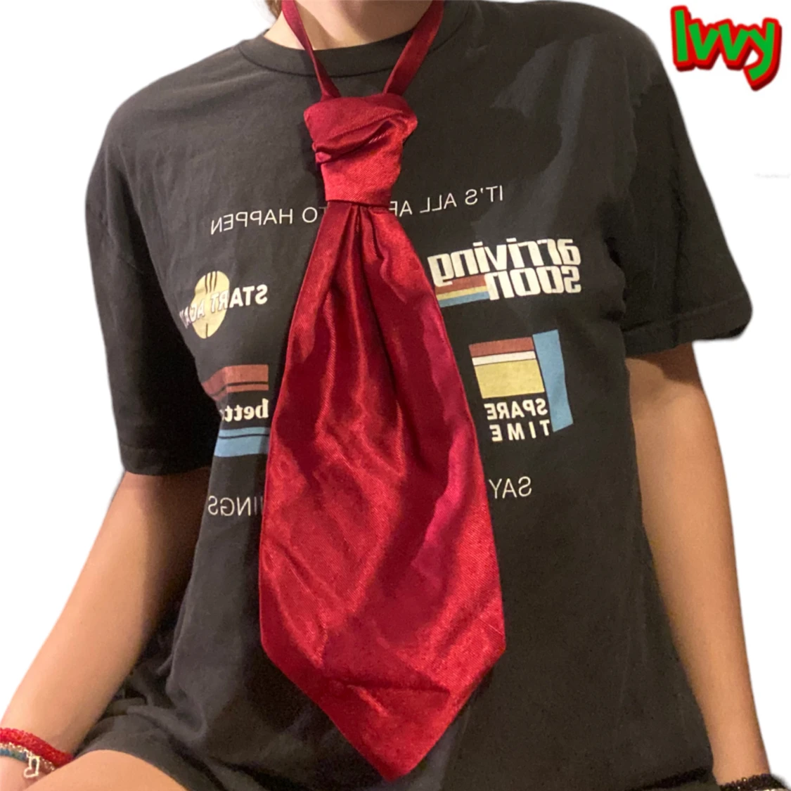 Svart, vit, och röd tie🖤🤍❤️ - 90