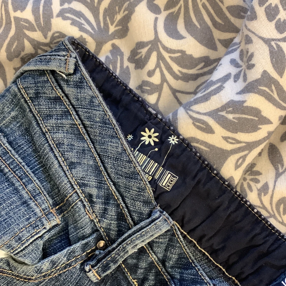 Blå lågmidjade jeans - 91