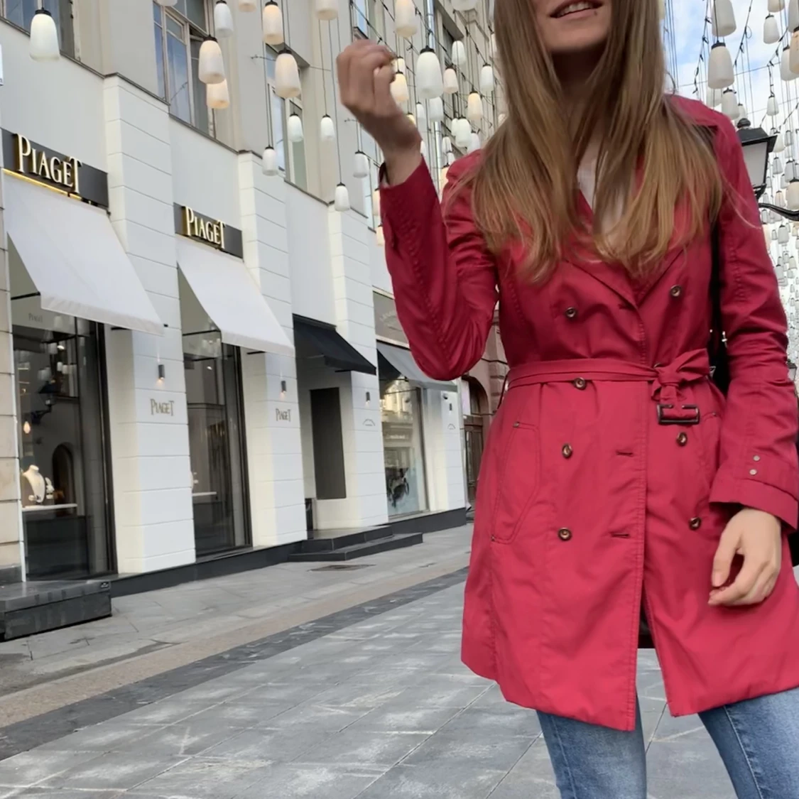 Fuchsia trenchcoat S