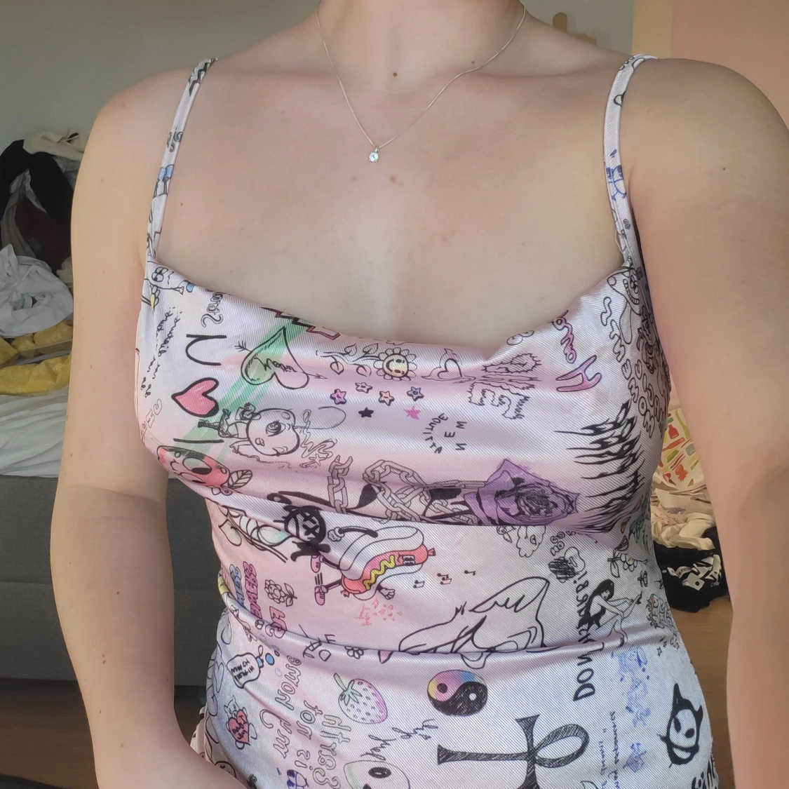 Mönstrad klänning  - 90