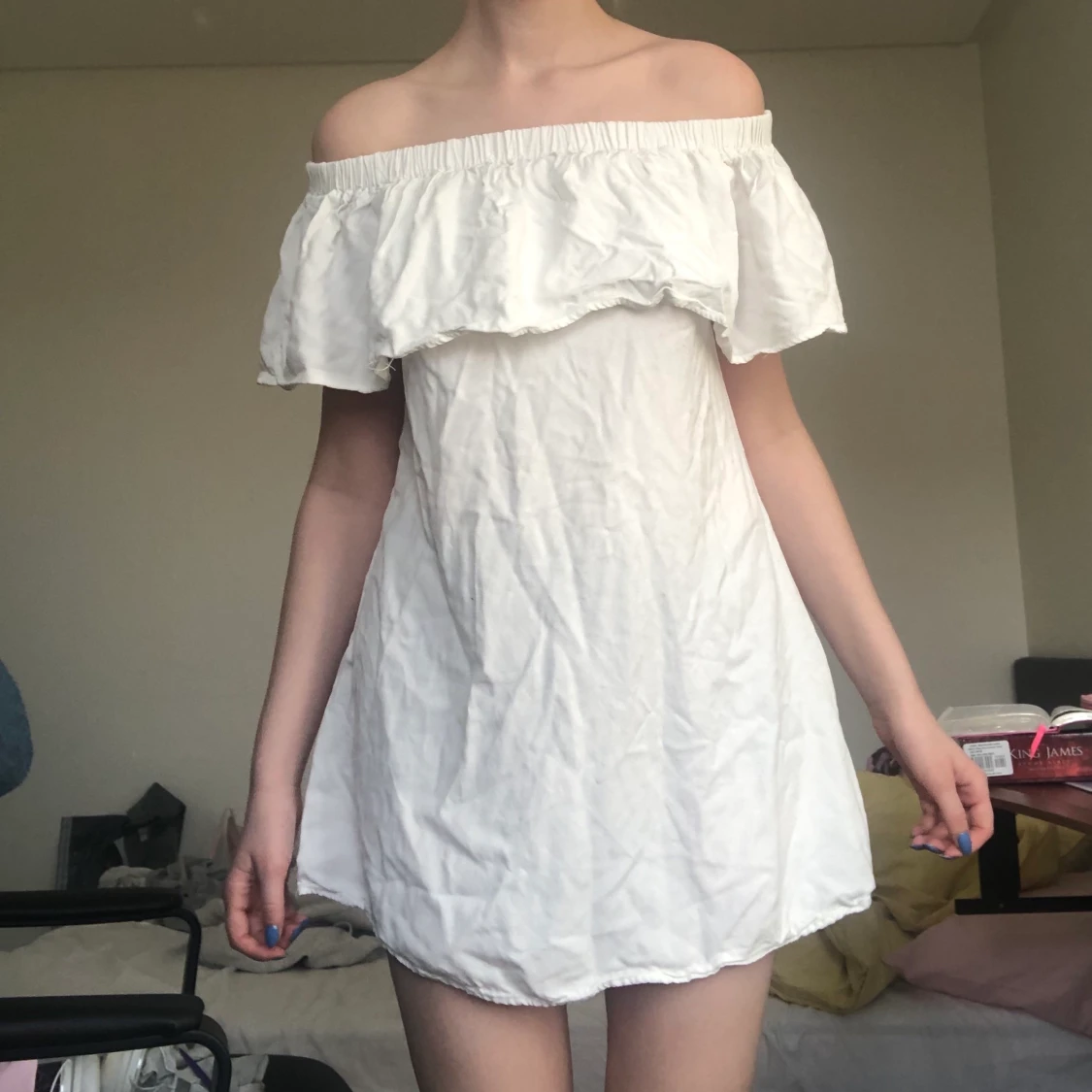 Vit sommar Klänning S - 90