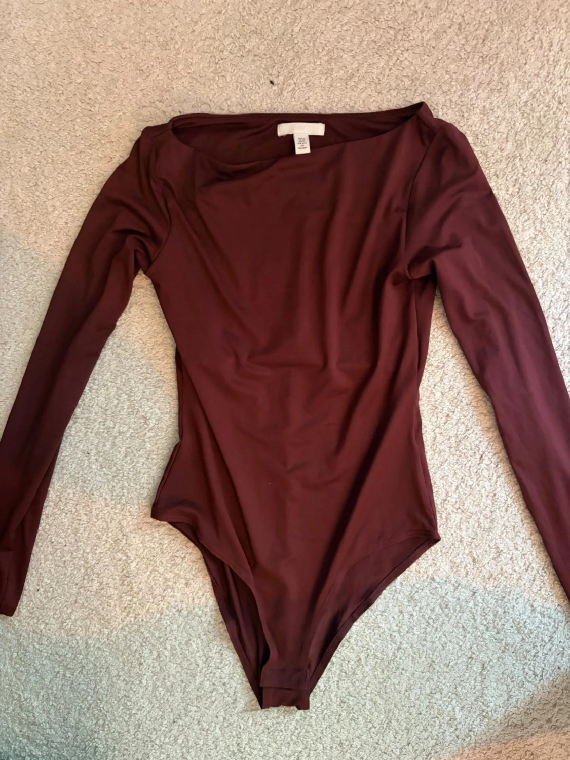 Vinröd långärmad body - 1