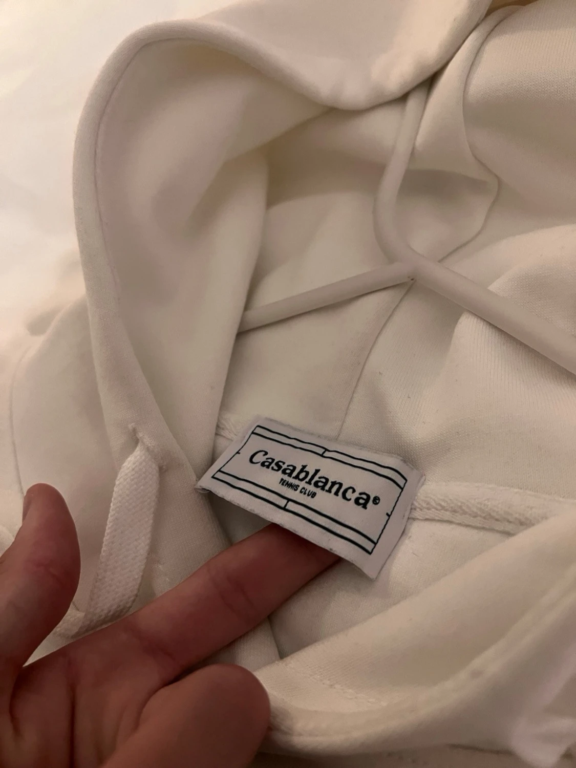 Vit hoodie med blått tryck från Casablanca - 2