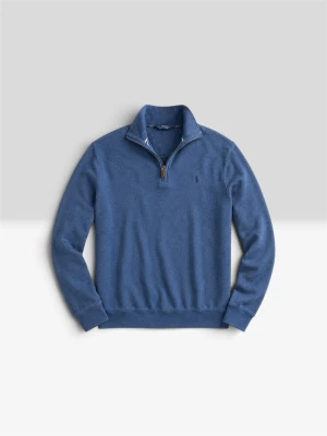 1/4 zip från Ralph Lauren  - Snygg blå tröja med halv dragkedja och hög krage. Tröjan har långa ärmar, ribbade muddar och en diskret broderad logga på bröstet. Perfekt för lager-på-lager och chill stil.