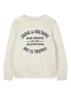 Vit sweatshirt från Zadig & Voltaire - Snygg vit sweatshirt med svart tryck framtill från Zadig & Voltaire. Helt ny utan prislapp, endast provad. Storlek kids 16/M. Nypris 1199.💞💞