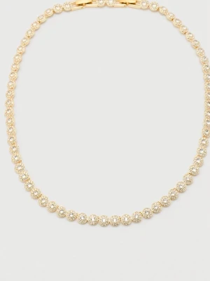 Swarovski guld halsband  - Snyggt halsband i guldfärg ny använt en gång till förlovning pris kan diskuteras för snabb affär skriv gärna om ni vill ha fler bilder ask kommer me köpt för 3300❤️😊
