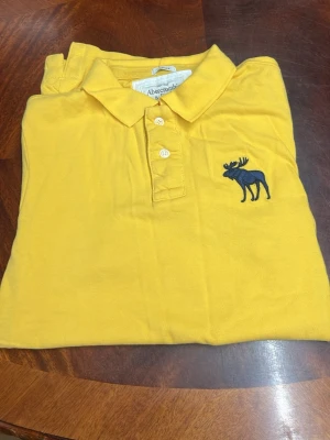 Abercrombie & Fitch Gul T shirt - Skön Abercrombie & Fitch Gul T shirt, Xl storlek men passar som L. Har bara prövat den. Den är lite lång men det kan man sy om eller klippa bort hur enkelt som helst. Säljer för att jag försöker rensa garderober och den passar inte min stil längre. 